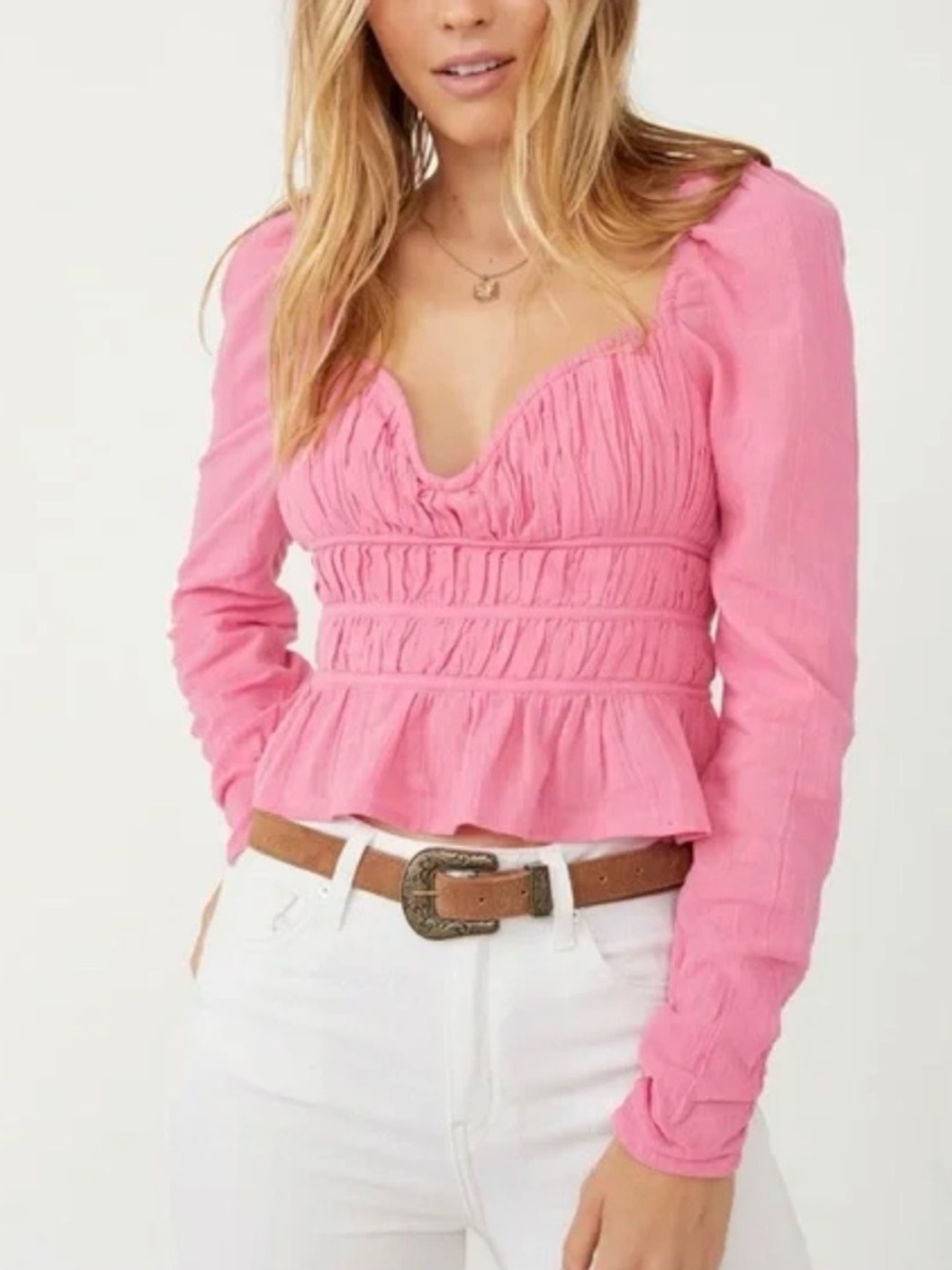 Pink Free People Top